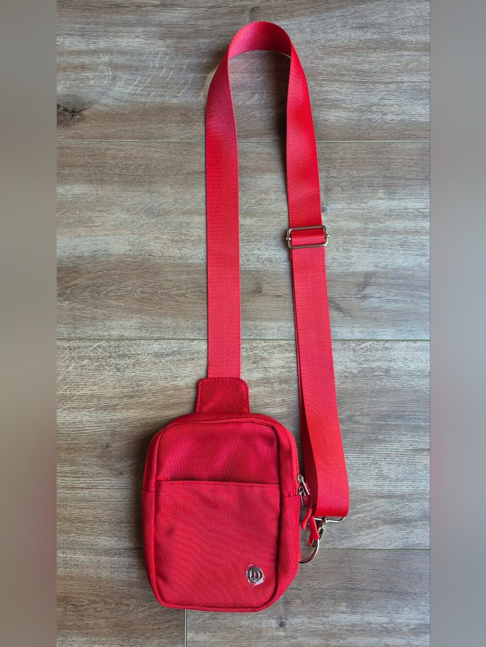 Mum's Memory Crossbody Sling Bag Red Nylon Adjustable Strap Travel